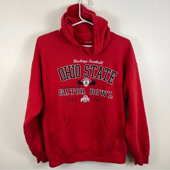Ohio State Buckeyes NCAA Football Red Hoodie Sweatshirt Gator Bowl 2012 Fits Sm - Picture 9 of 13